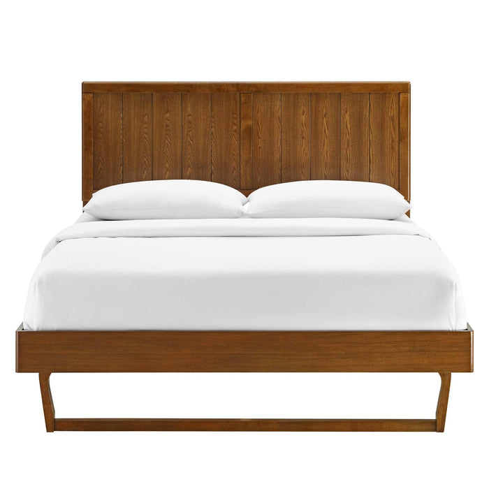 Alana King Wood Platform Bed With Angular Frame