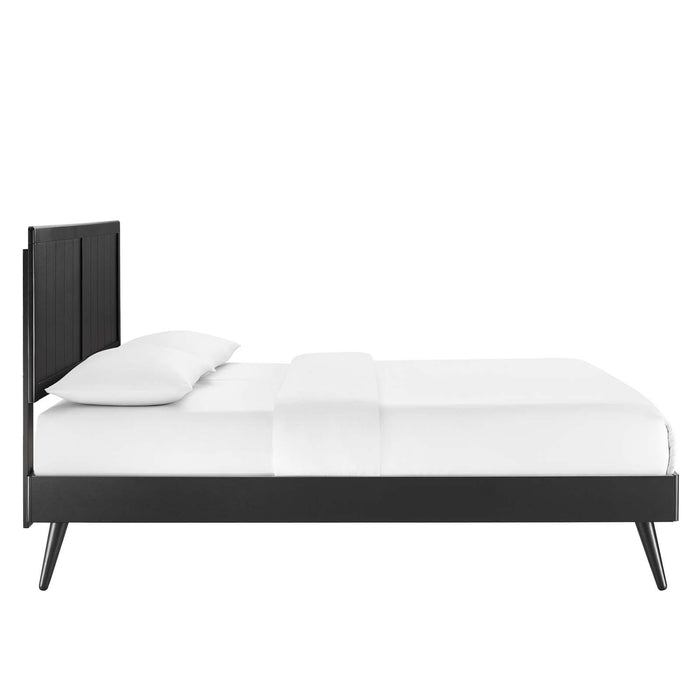 Alana Queen Wood Platform Bed With Splayed Legs