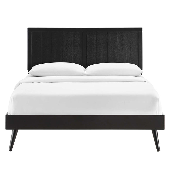 Alana Queen Wood Platform Bed With Splayed Legs