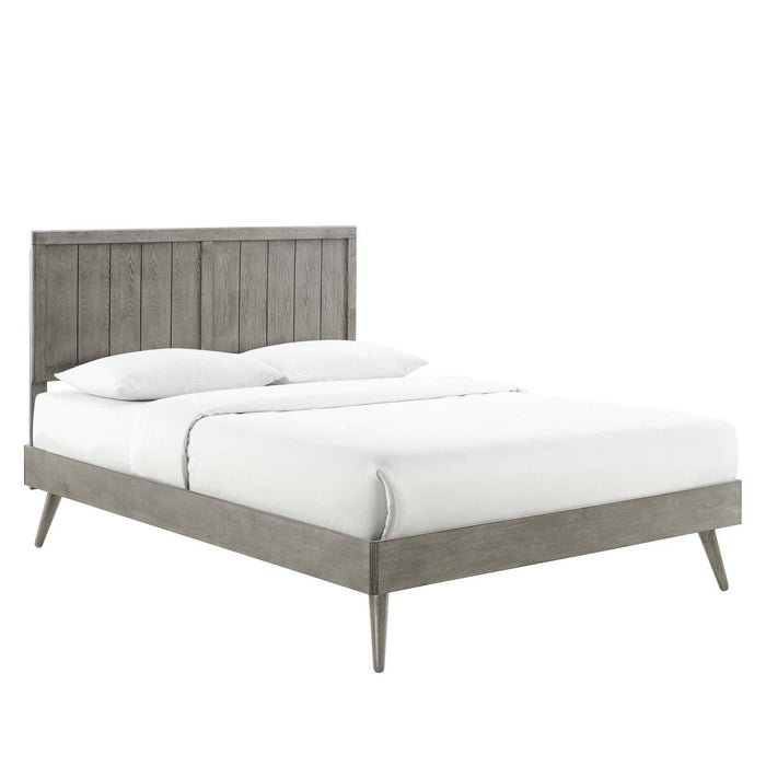 Alana Twin Wood Platform Bed With Splayed Legs