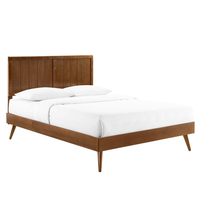 Alana King Wood Platform Bed With Splayed Legs