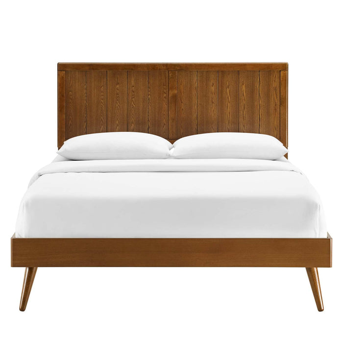 Alana King Wood Platform Bed With Splayed Legs