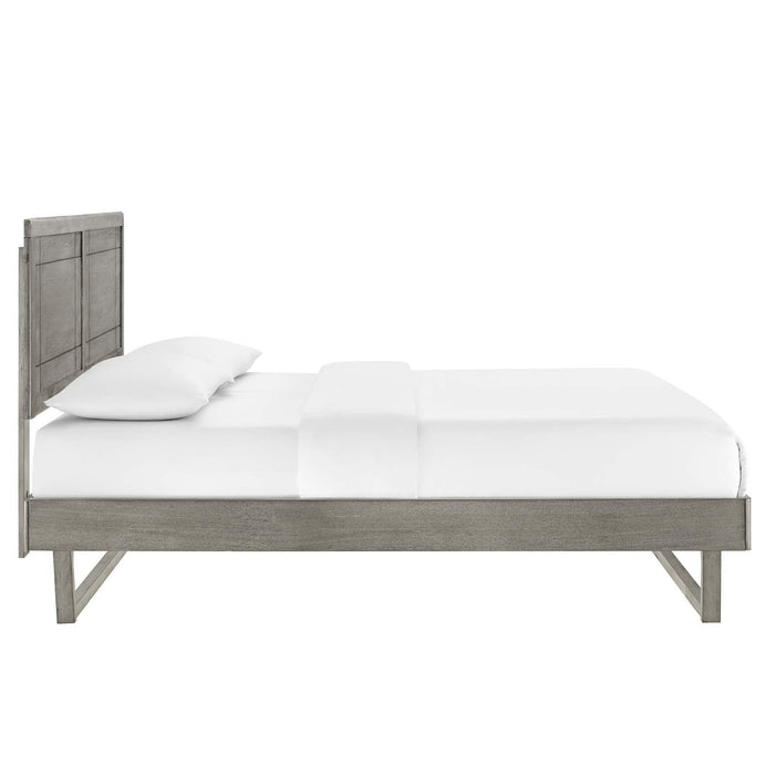 Marlee King Wood Platform Bed With Angular Frame