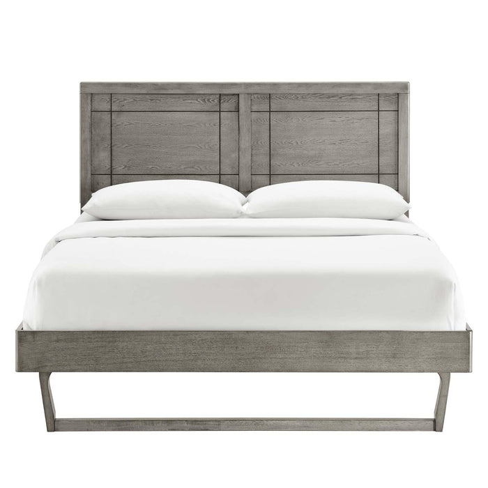 Marlee King Wood Platform Bed With Angular Frame