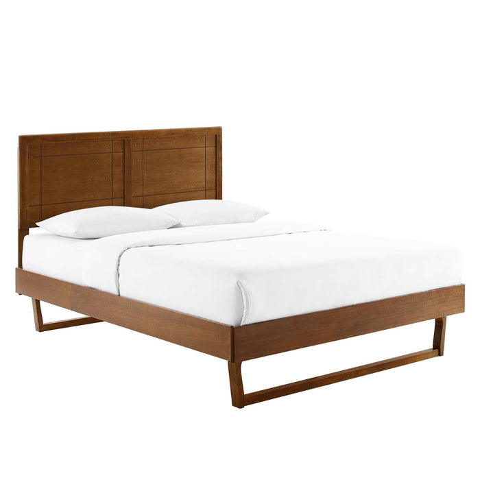 Marlee King Wood Platform Bed With Angular Frame