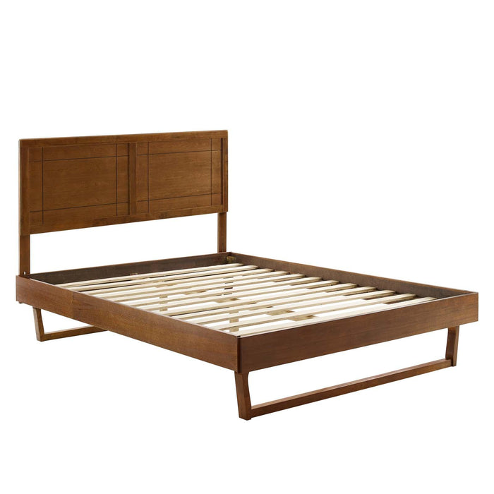 Marlee King Wood Platform Bed With Angular Frame