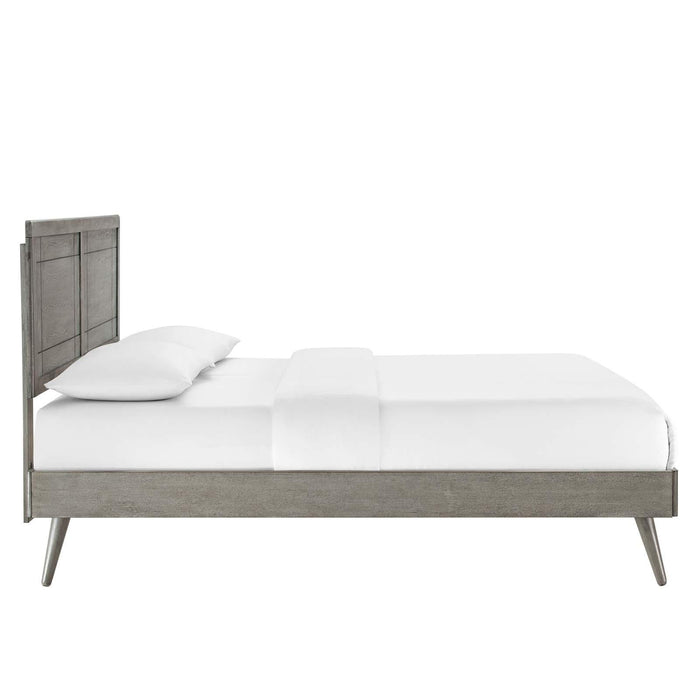 Marlee Full Wood Platform Bed With Splayed Legs