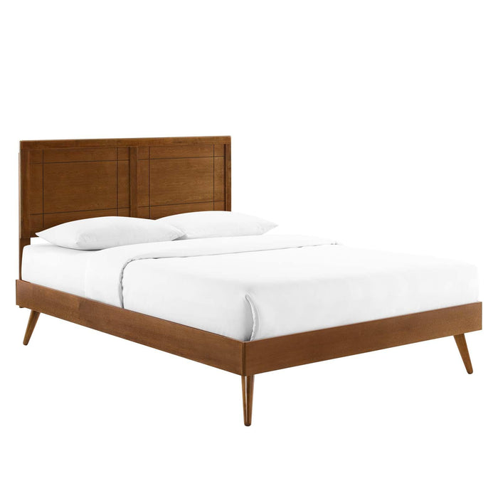 Marlee King Wood Platform Bed With Splayed Legs