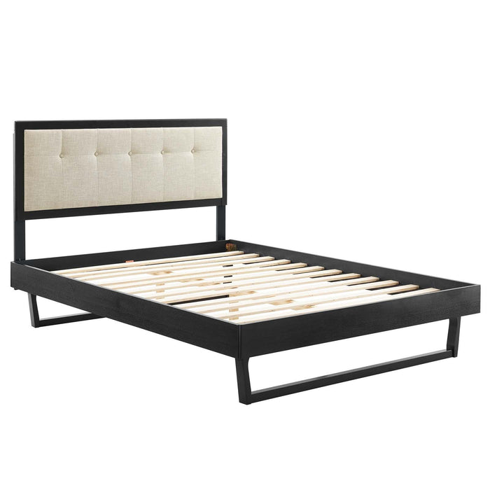 Willow King Wood Platform Bed With Angular Frame