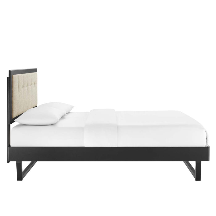 Willow Full Wood Platform Bed With Angular Frame