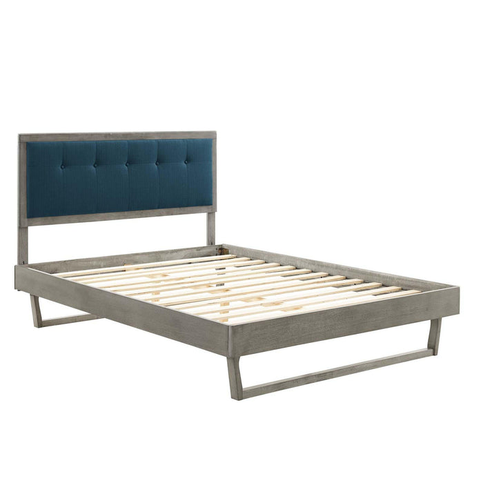 Willow King Wood Platform Bed With Angular Frame