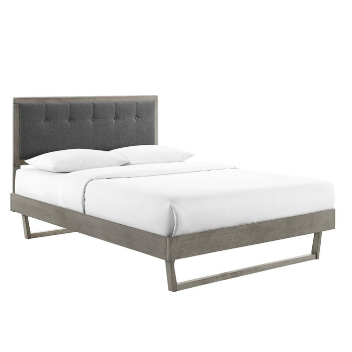 Willow King Wood Platform Bed With Angular Frame