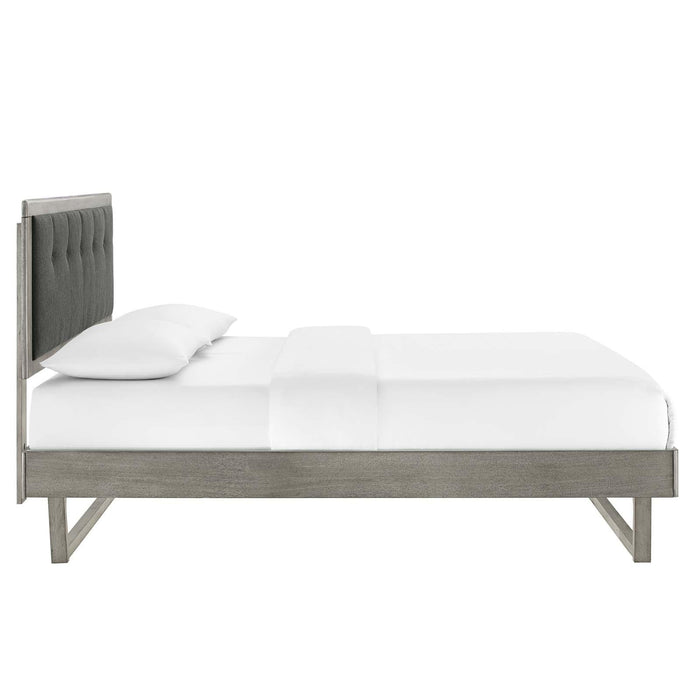 Willow King Wood Platform Bed With Angular Frame