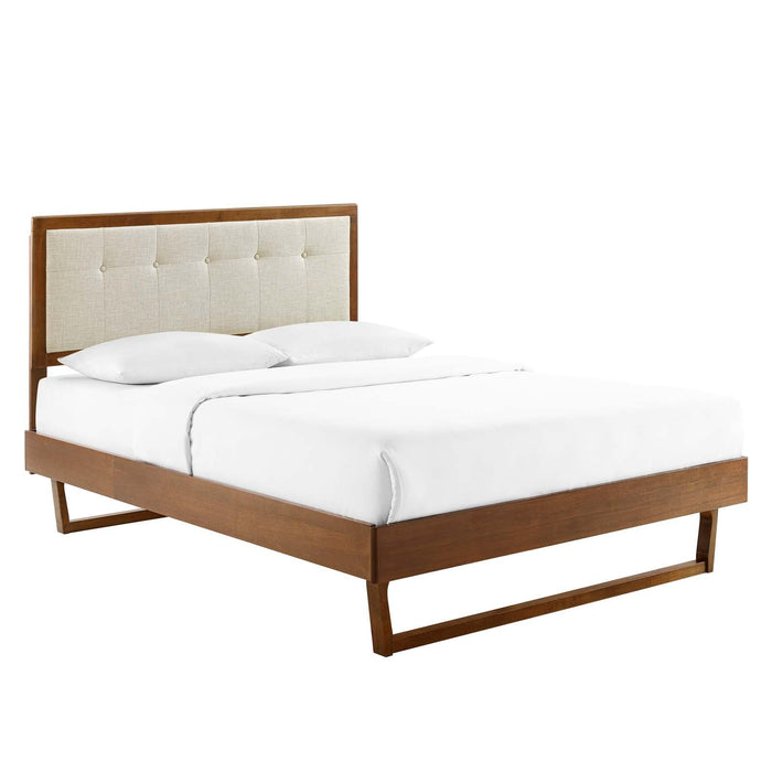 Willow King Wood Platform Bed With Angular Frame