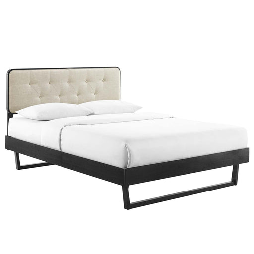 Bridgette Full Wood Platform Bed With Angular Frame image