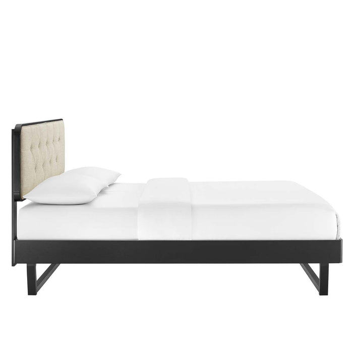 Bridgette King Wood Platform Bed With Angular Frame