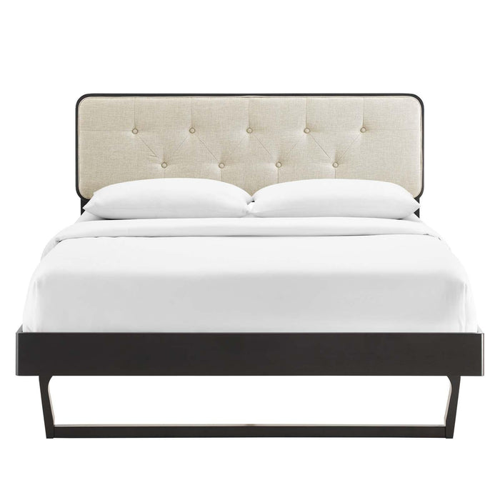 Bridgette Twin Wood Platform Bed With Angular Frame