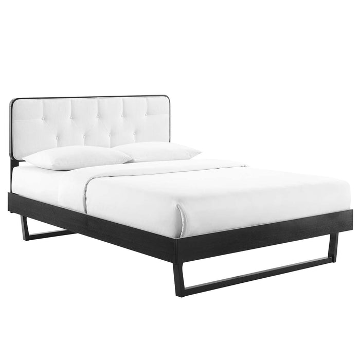 Bridgette King Wood Platform Bed With Angular Frame