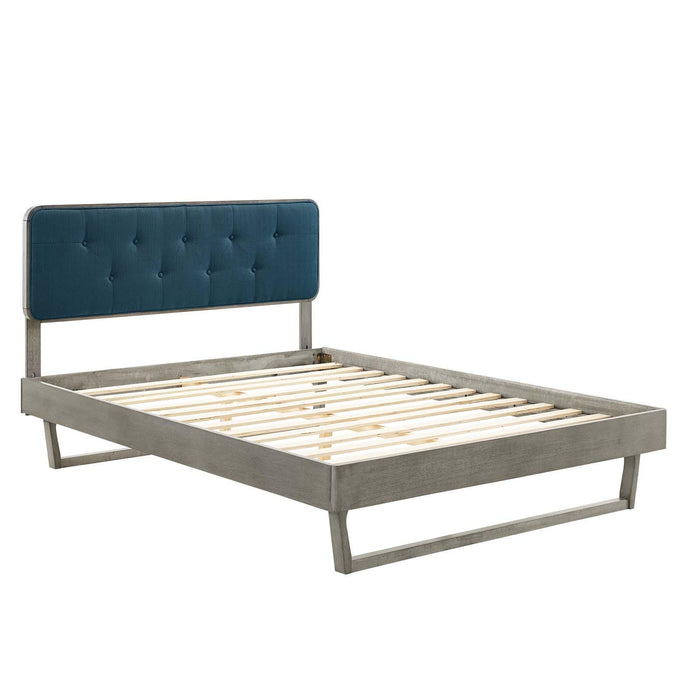 Bridgette King Wood Platform Bed With Angular Frame