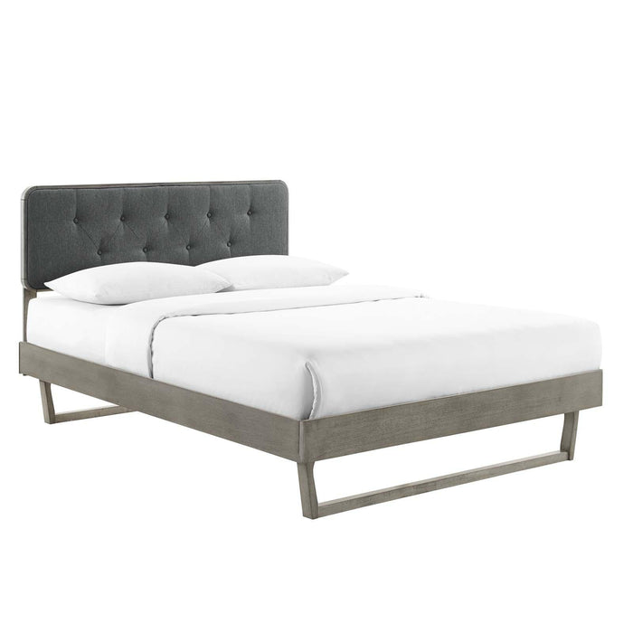 Bridgette Twin Wood Platform Bed With Angular Frame