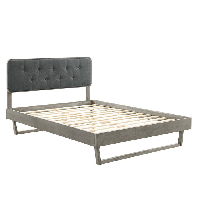 Bridgette King Wood Platform Bed With Angular Frame