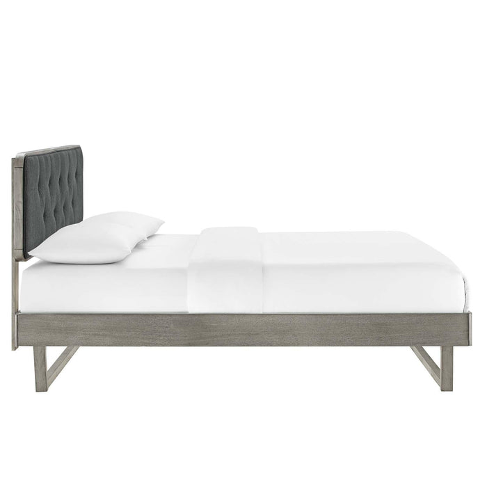 Bridgette Queen Wood Platform Bed With Angular Frame