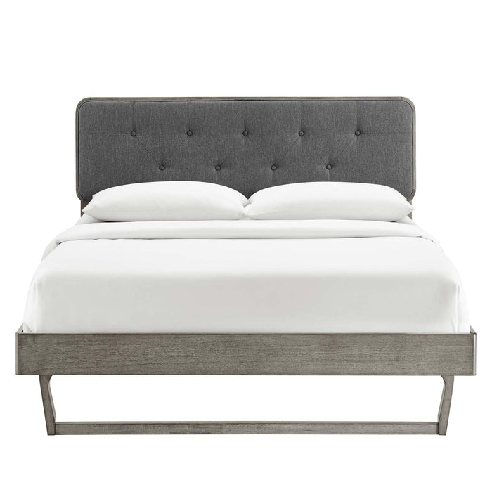 Bridgette Twin Wood Platform Bed With Angular Frame