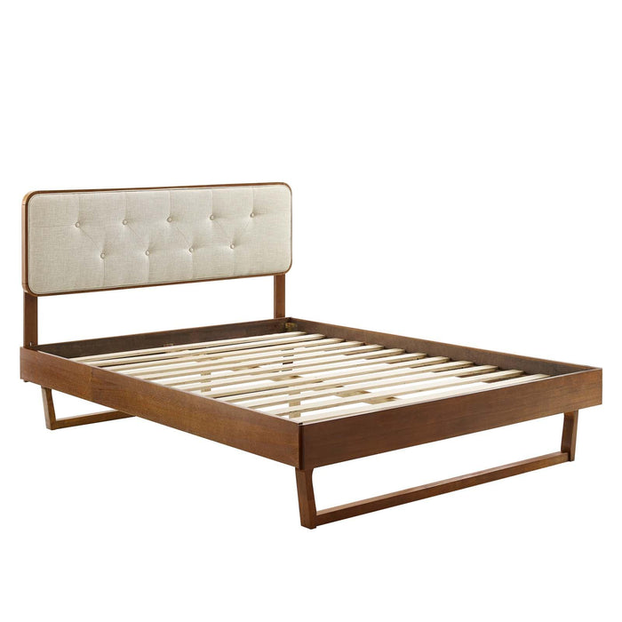 Bridgette Queen Wood Platform Bed With Angular Frame