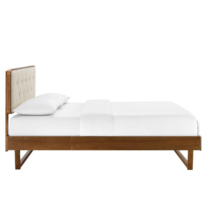 Bridgette Twin Wood Platform Bed With Angular Frame