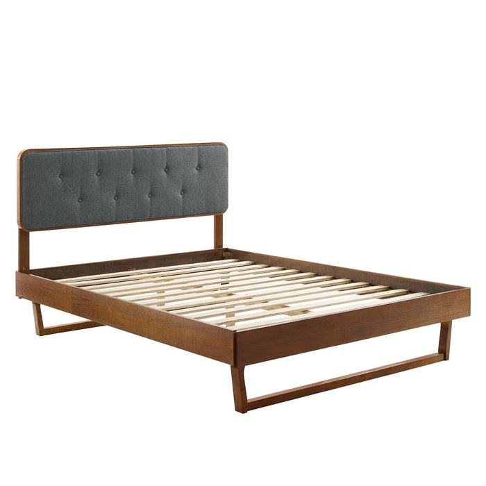 Bridgette Full Wood Platform Bed With Angular Frame