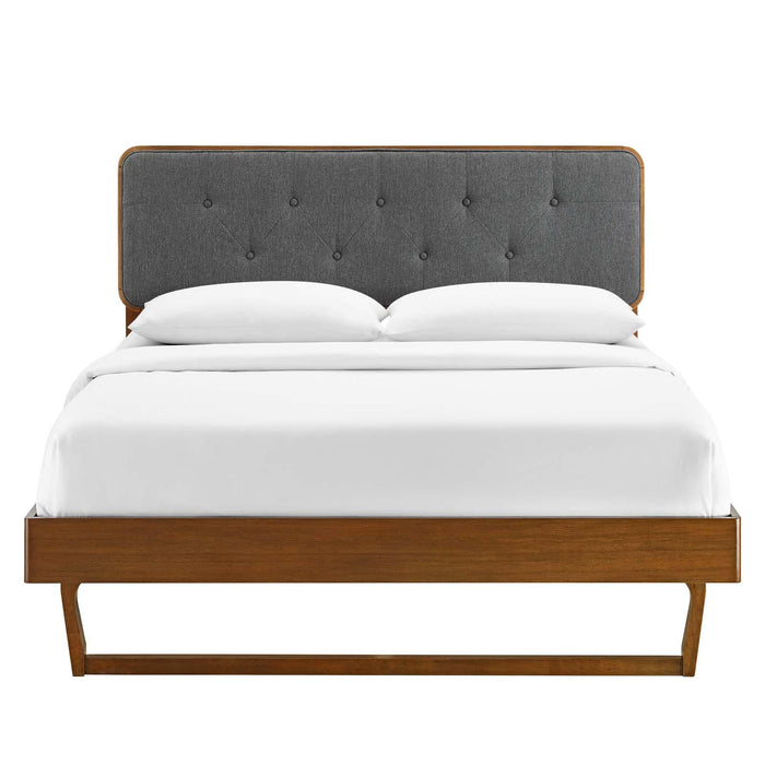 Bridgette King Wood Platform Bed With Angular Frame