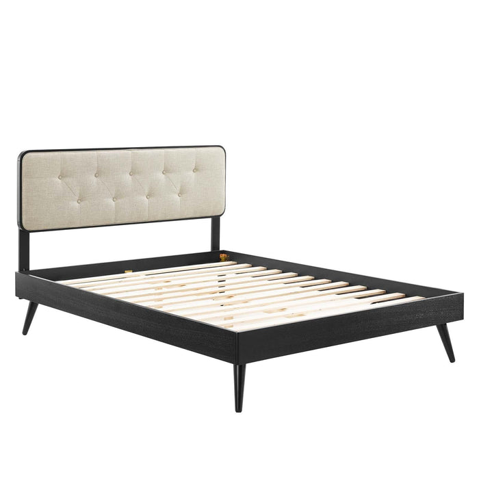 Bridgette King Wood Platform Bed With Splayed Legs