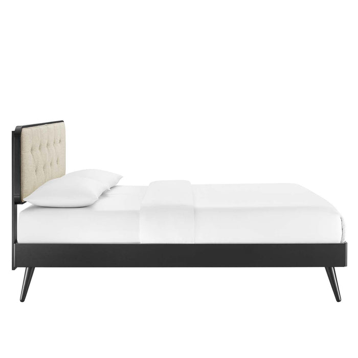 Bridgette King Wood Platform Bed With Splayed Legs