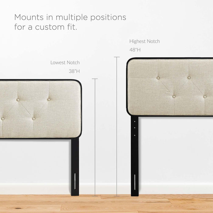 Collins Tufted Twin Fabric and Wood Headboard