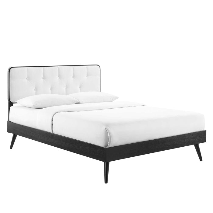 Bridgette King Wood Platform Bed With Splayed Legs