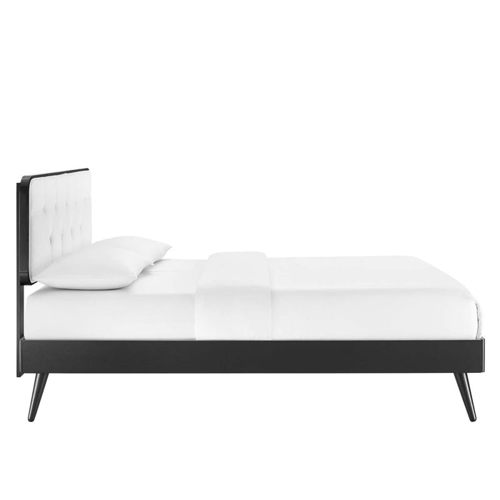 Bridgette King Wood Platform Bed With Splayed Legs