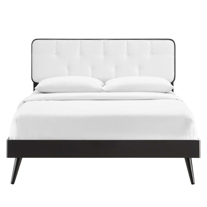 Bridgette King Wood Platform Bed With Splayed Legs