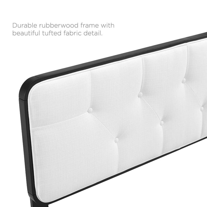 Collins Tufted Twin Fabric and Wood Headboard