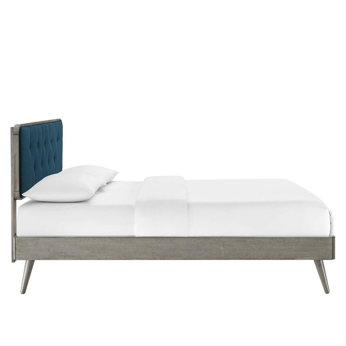 Bridgette King Wood Platform Bed With Splayed Legs