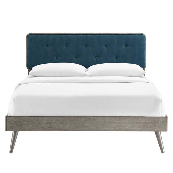 Bridgette Full Wood Platform Bed With Splayed Legs