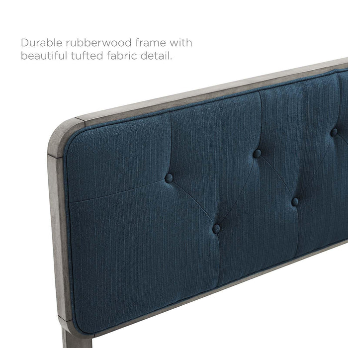 Collins Tufted King Fabric and Wood Headboard