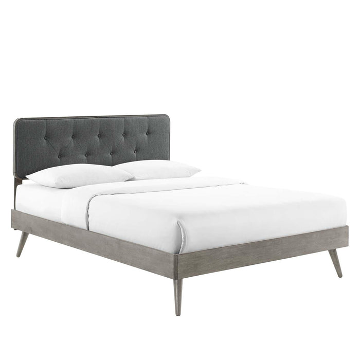 Bridgette Twin Wood Platform Bed With Splayed Legs