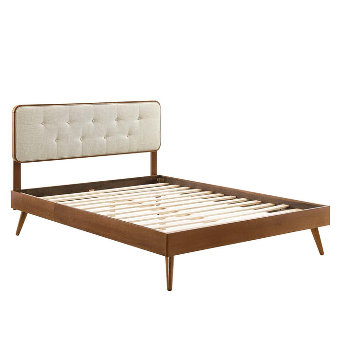 Bridgette Queen Wood Platform Bed With Splayed Legs