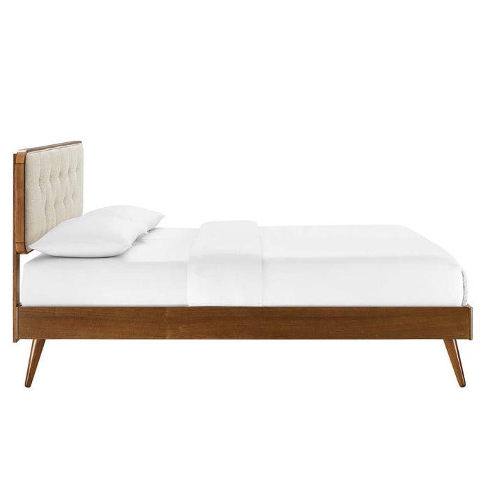 Bridgette Queen Wood Platform Bed With Splayed Legs