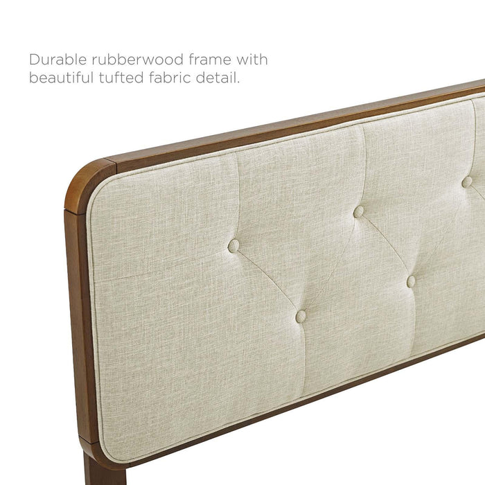 Collins Tufted Twin Fabric and Wood Headboard