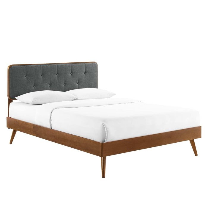 Bridgette King Wood Platform Bed With Splayed Legs