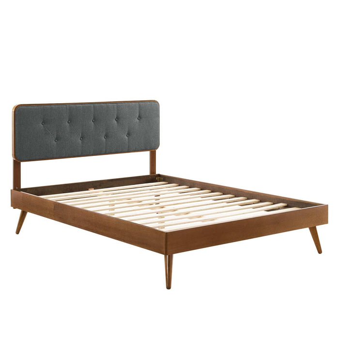 Bridgette Queen Wood Platform Bed With Splayed Legs