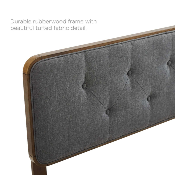 Collins Tufted King Fabric and Wood Headboard