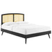 Sierra Cane and Wood Full Platform Bed With Splayed Legs image