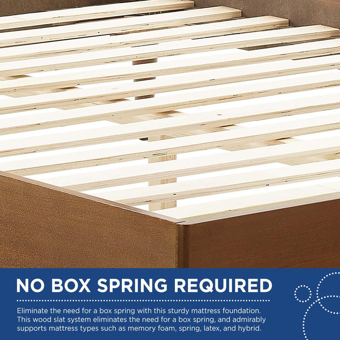 Sierra Cane and Wood King Platform Bed With Splayed Legs